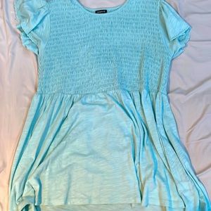 Blue ruffle shirt